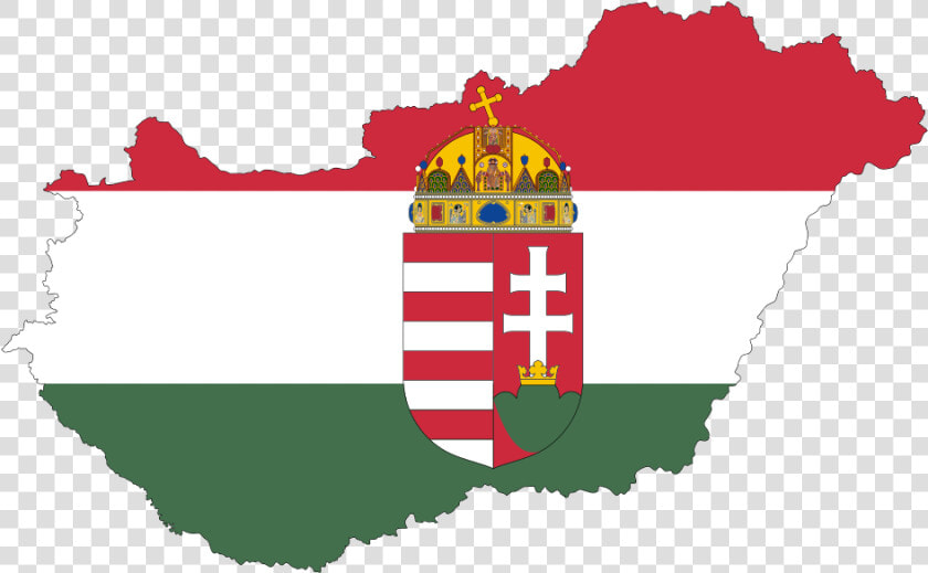 Hungary Map Flag With Stroke And Coat Of Arms   Map Of Hungary With Flag  HD Png DownloadTransparent PNG