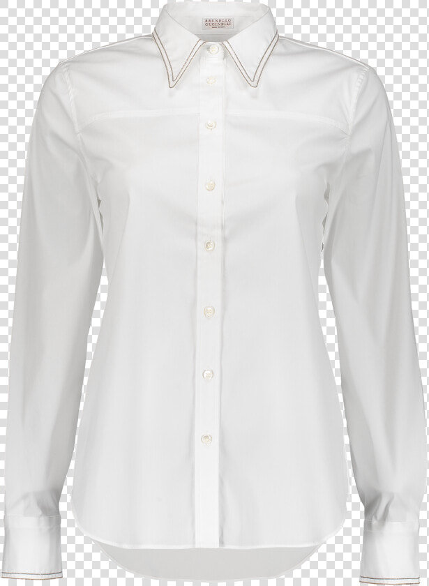 Long Sleeve Button Up Blouse In White  HD Png DownloadTransparent PNG