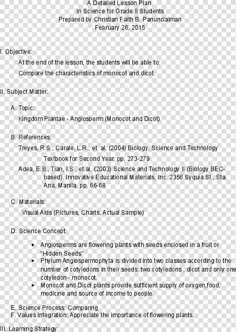 Lesson Plan In Monocot And Dicot  HD Png DownloadTransparent PNG