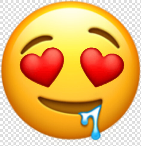  emoji  iphone  iphoneemoji  iphoneemojis   Heart Eyes Drool Emoji  HD Png DownloadTransparent PNG