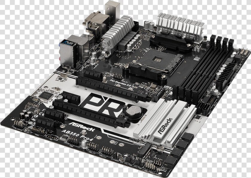 Asrock Ab350 Pro4 Atx Am4 Motherboard  HD Png DownloadTransparent PNG