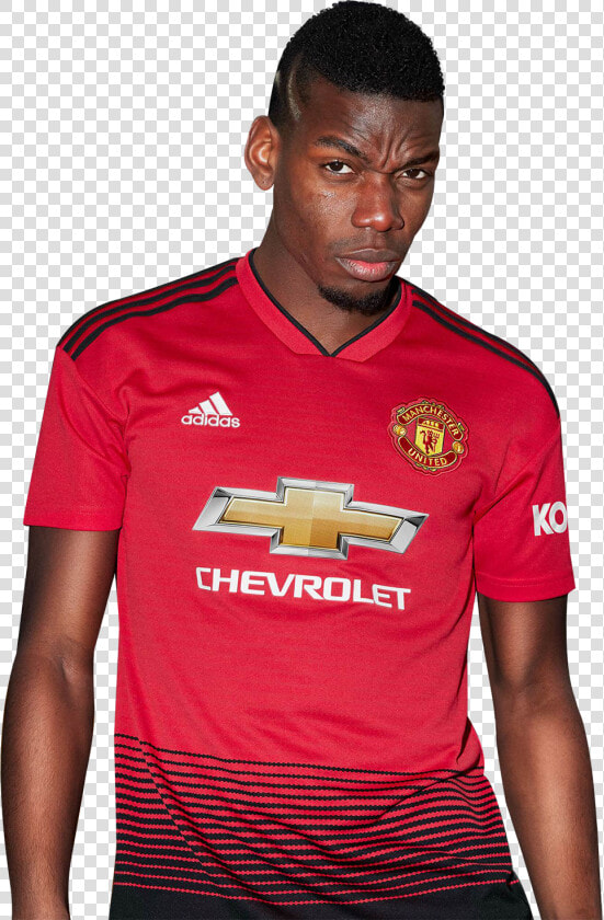 Hd Paul Pogba  Manchester United  Premier League  Polo   Manchester United Home Kit 2018 19  HD Png DownloadTransparent PNG