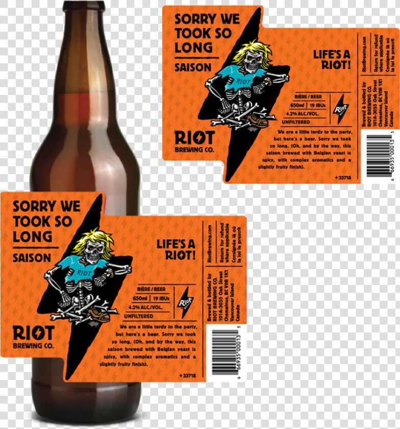 Riot Brewing Co Riot Beer Sorry We Took   Beer Bottle  HD Png DownloadTransparent PNG