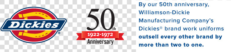 By Our 50th Anniversary  Williamson dickie Manufacturing   Williamson Dikie Logo Workrite  HD Png DownloadTransparent PNG