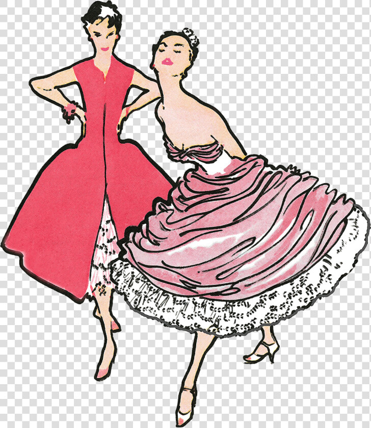 Woman In Pink Vintage Dresses   Pink Vintage Png  Transparent PngTransparent PNG