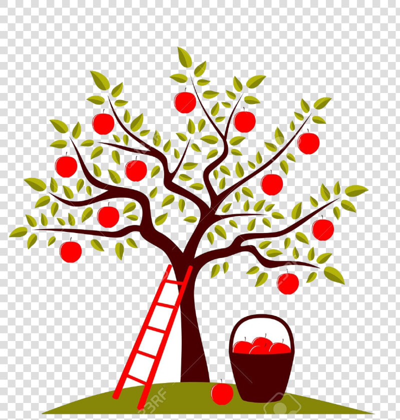 Apple Tree Clipart Free On Transparent Png   Simple Apple Tree Drawing  Png DownloadTransparent PNG