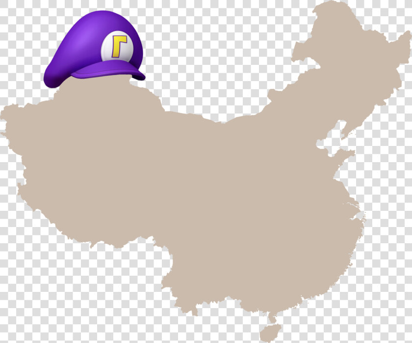 Waluigi’s Hat On China   Communist Party Of China Map  HD Png DownloadTransparent PNG