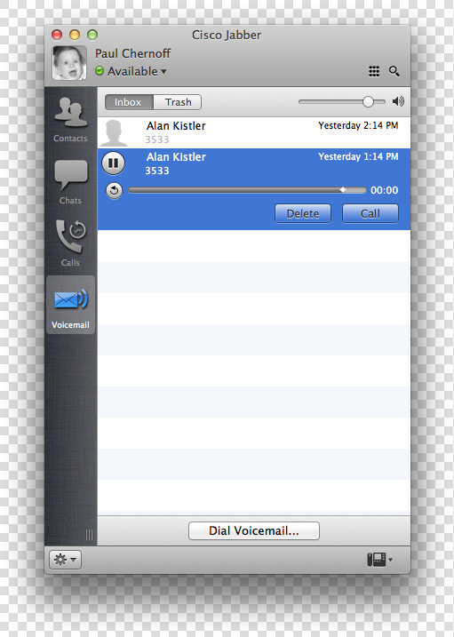 List Voicemail Play   Jabber Visual Voicemail  HD Png DownloadTransparent PNG