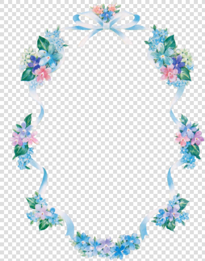 Fleurs Bordure Ovale Bleu Dedinelle   Necklace  HD Png DownloadTransparent PNG