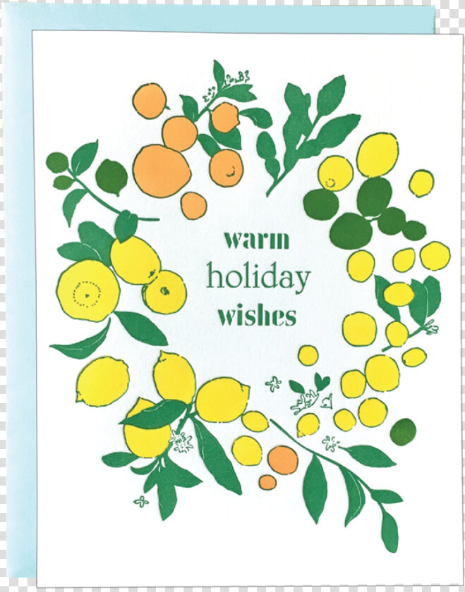 Citrus Wreath Holiday Card   Greeting Card  HD Png DownloadTransparent PNG