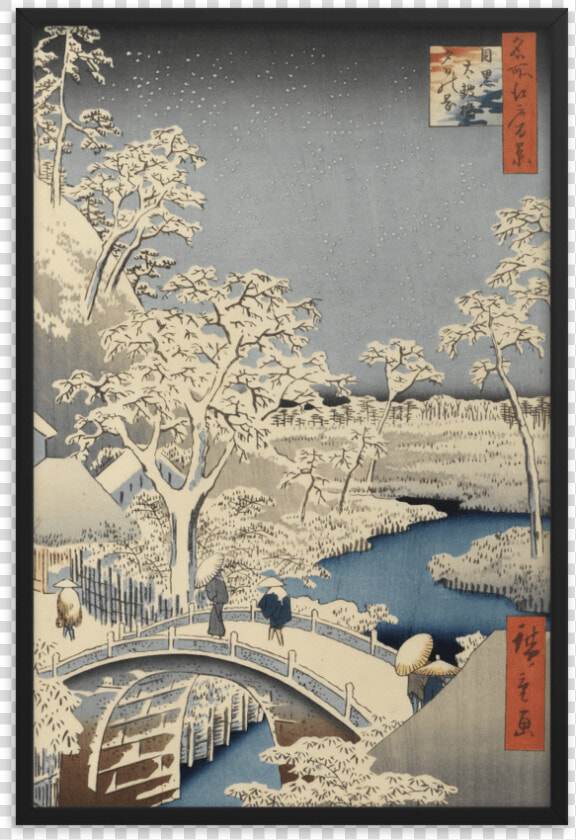 Meguro Drum Bridge And Sunset Hill By Hiroshige   Meguro Drum Bridge And Sunset Hill  HD Png DownloadTransparent PNG