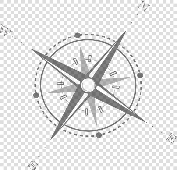 Compass Clipart Faded   Compass Clipart Black And White  HD Png DownloadTransparent PNG