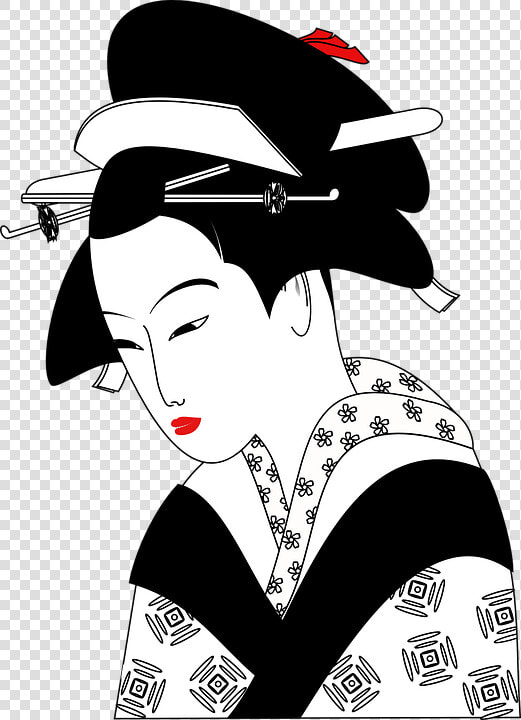 Chinese  Woman  Geisha  Traditional  Clothing  Asian   Black And White China Girl Clipart  HD Png DownloadTransparent PNG