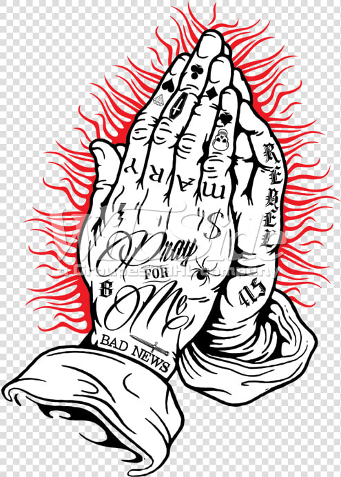 Spestyle Waterproof Non toxic Temporary Tattoo Stickerslatest   Praying Hands Tattoo Png  Transparent PngTransparent PNG