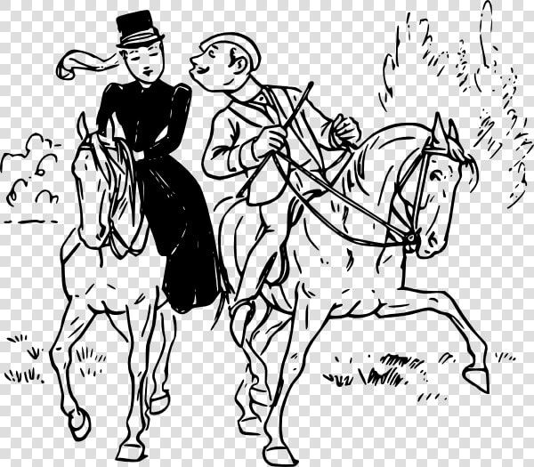 Couple Riding Horses Svg Clip Arts   Couple The Horse Vector Free  HD Png DownloadTransparent PNG