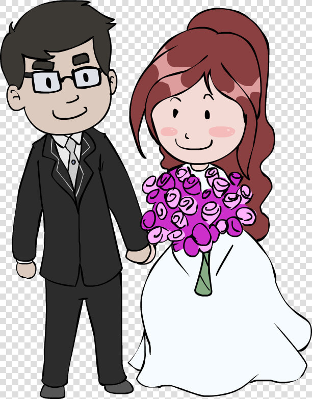 Wedding Couple Clipart   Married Couple Cartoon Drawing  HD Png DownloadTransparent PNG