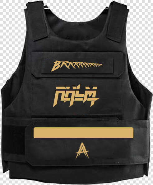 Rhlm Black gold Reflective Vest Class Lazy   Never Broke Again Vest  HD Png DownloadTransparent PNG