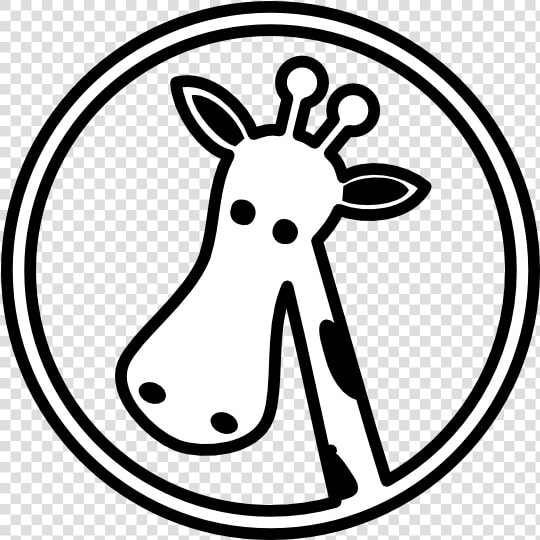 Giraffe Head Black White Line Animal 555px   Giraffe Head Clip Art Black And White  HD Png DownloadTransparent PNG