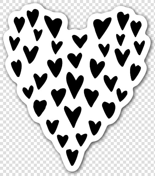 Hand Drawn Little Hearts To Make Up A Big Heart Sticker   Little Hearts Png Black  Transparent PngTransparent PNG