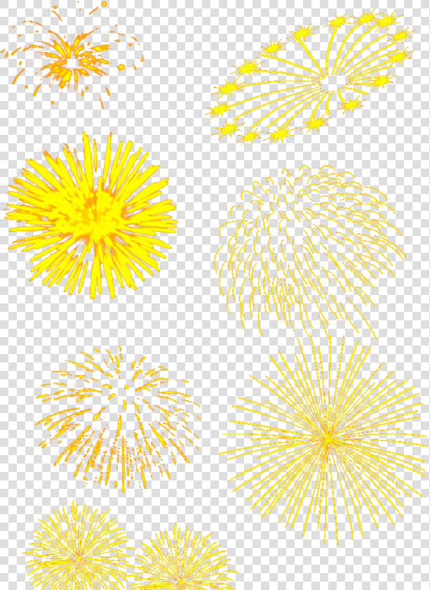 Floral Design Yellow Pattern Fireworks Set   Fogos De Artificio  HD Png DownloadTransparent PNG