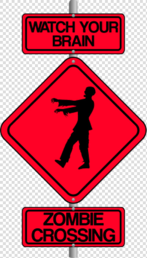 Zombie Crossing The Street Comic Traffic Sign   Traffic Sign  HD Png DownloadTransparent PNG