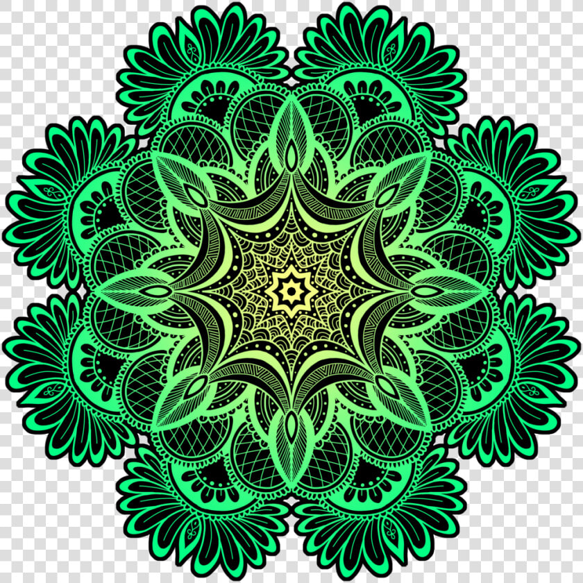 Yellow Green Flower Pattern Circle Hd   Png Download   Green Flower Circle Background Png  Transparent PngTransparent PNG