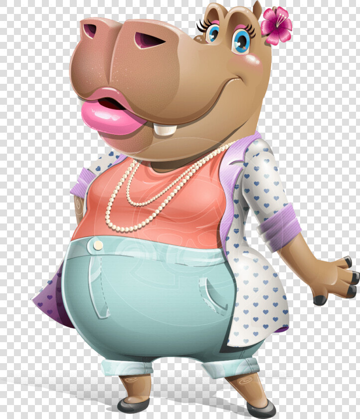 Female Hippo Cartoon Character  HD Png DownloadTransparent PNG