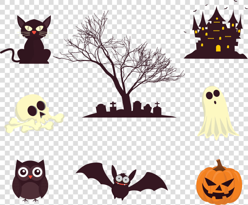 Halloween Horror Decorative Elements Png Download   Halloween Background Ghost  Transparent PngTransparent PNG