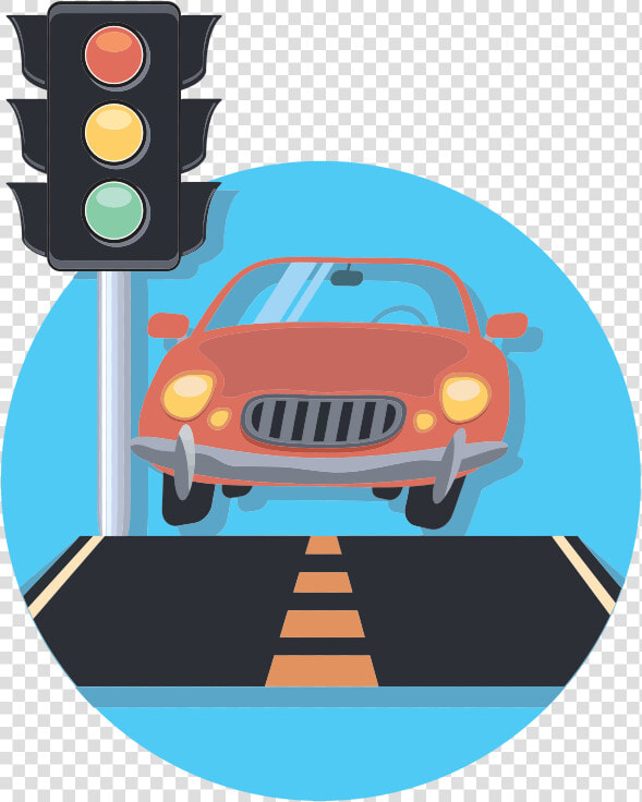 Car And Traffic Light   Car At A Traffic Light  HD Png DownloadTransparent PNG