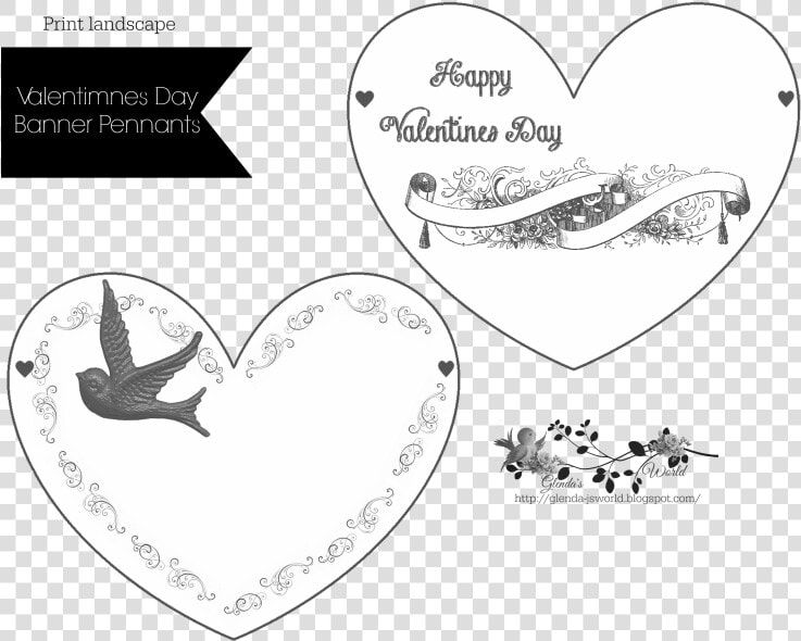 Valentine Heart Banner Pennants   Png Download  Transparent PngTransparent PNG