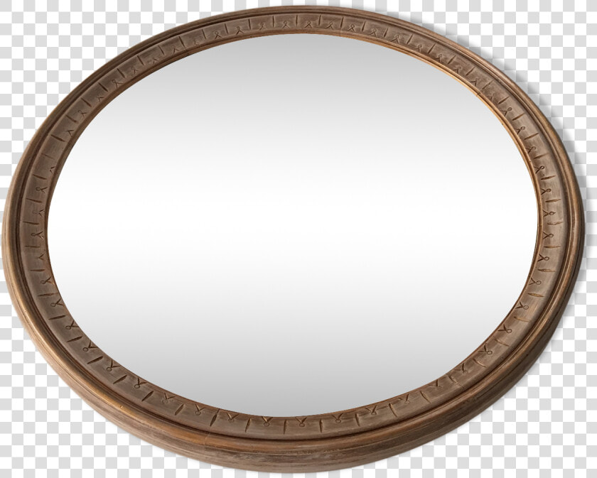 Large Round Mirror Frame Patinated Wood 70 Cm Src   Circle  HD Png DownloadTransparent PNG