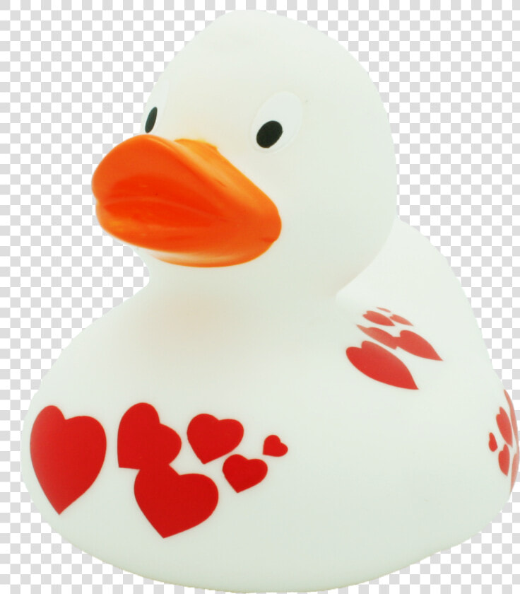 White Duck With Red Hearts  new  Design By Lilalu  HD Png DownloadTransparent PNG