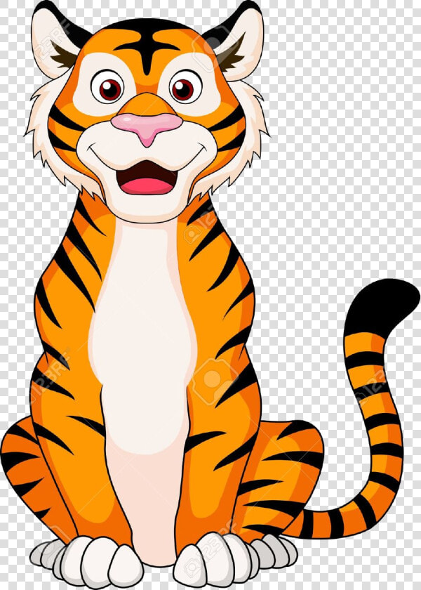 Tiger Clipart Cute Pencil And In Color Transparent   Tiger Cartoon Drawing  HD Png DownloadTransparent PNG