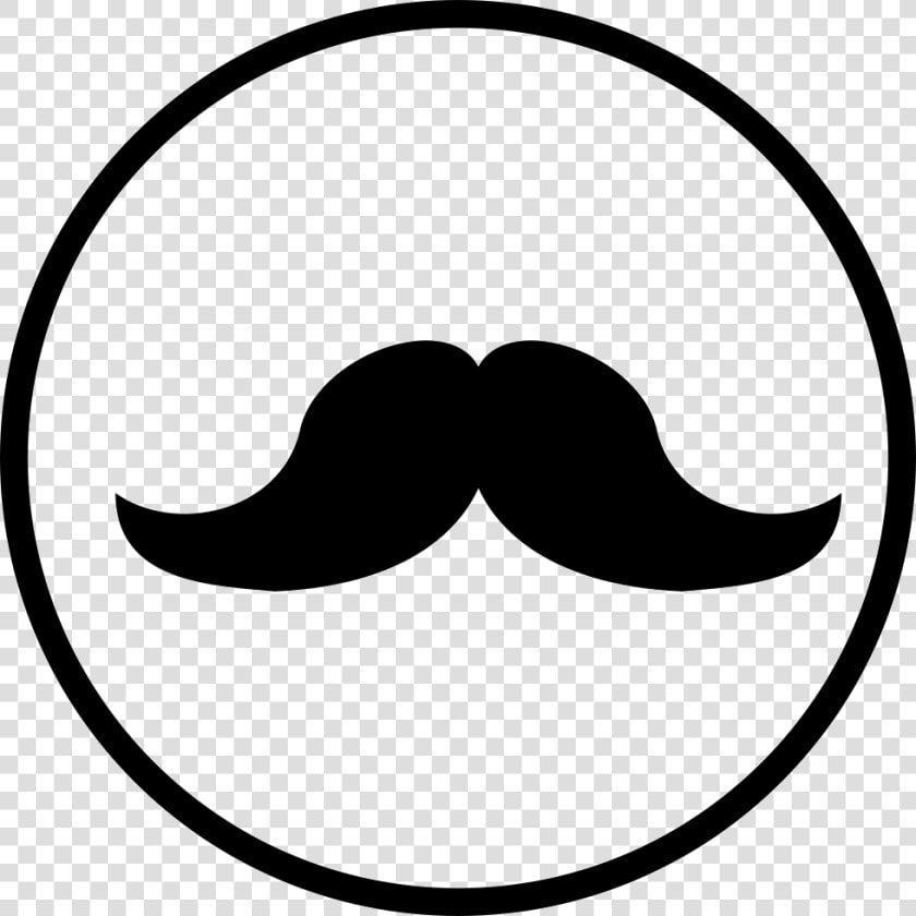 Mustache In A Circle   Mustache White Outline Png  Transparent PngTransparent PNG