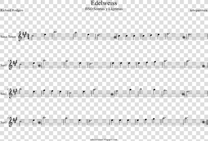 Tubescore The Sound Of Music Sheet Music For Edelweiss  HD Png DownloadTransparent PNG