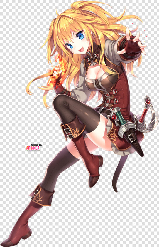 Blonde Warrior Png   Anime Girl With Blonde Hair Blue Eyes  Transparent PngTransparent PNG