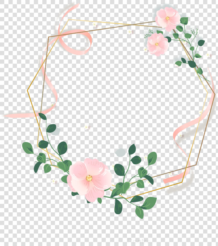  ftestickers  watercolor  flowers  frame  gold  pink   Rose Gold Flower Vector  HD Png DownloadTransparent PNG