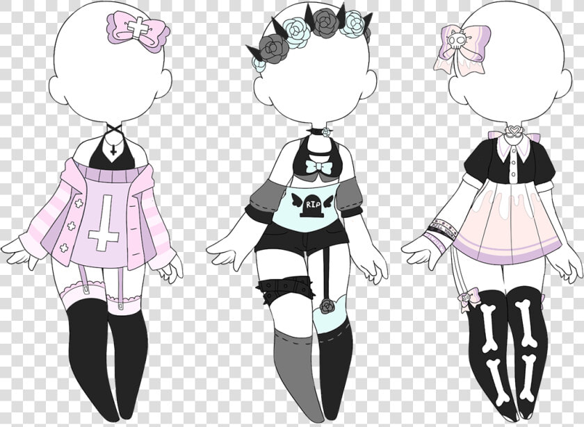 Pastel Goth Outfits   Pastel Goth Outfits Drawing  HD Png DownloadTransparent PNG