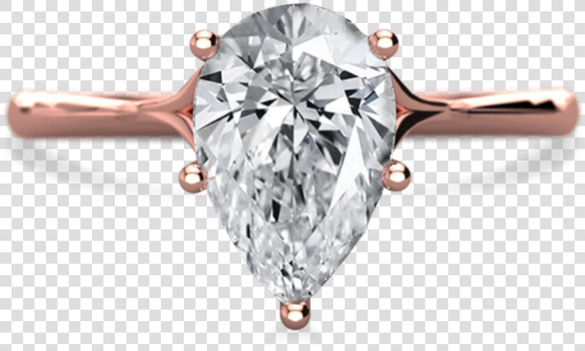 Clementine Pear Cut Solitaire   Engagement Ring  HD Png DownloadTransparent PNG