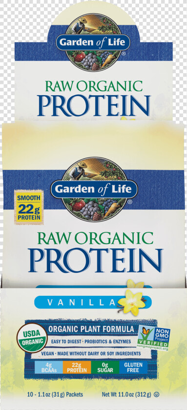 Raw Organic Protein Powder Vanilla   Garden Of Life Raw Organic Protein Unflavored  HD Png DownloadTransparent PNG