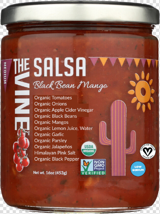 The Vine Black Bean Mango Salsa 16oz   Vine Salsa  HD Png DownloadTransparent PNG