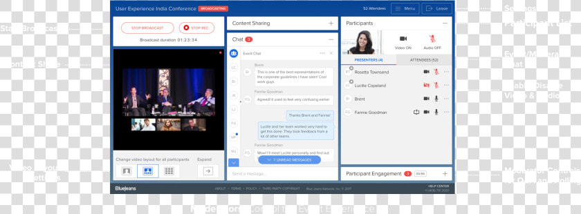 Bluejeans   Primetime Moderator Dashboard Bluejeans Events  HD Png DownloadTransparent PNG