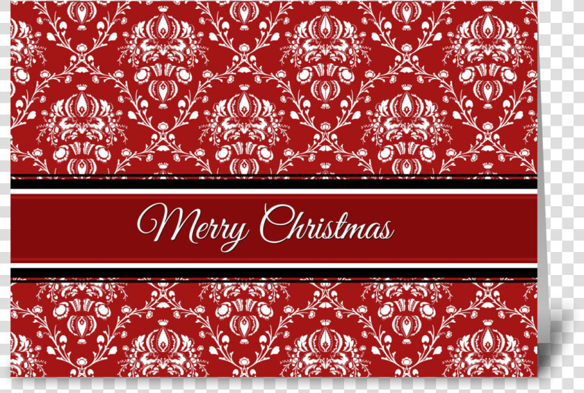 Merry Christmas Red Damask Greeting Card   Greeting Card  HD Png DownloadTransparent PNG