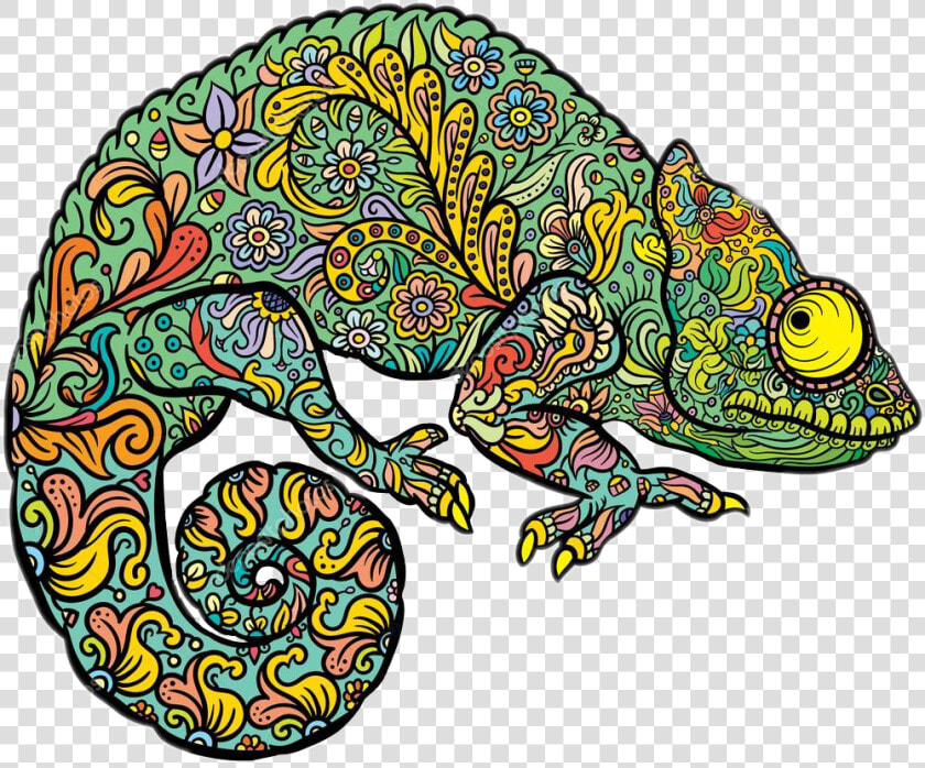 Ftestickers Chameleon Freetoedit   Chameleon Mandala Art Without Colour  HD Png DownloadTransparent PNG