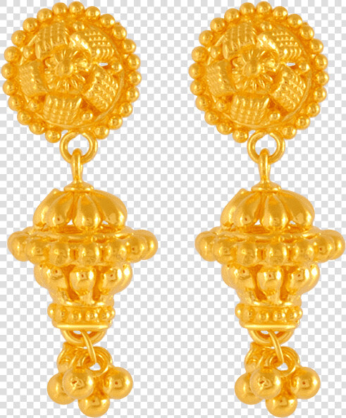 22kt Yellow Gold Jhumki Earrings For Women   Png Gold Ear Tops  Transparent PngTransparent PNG