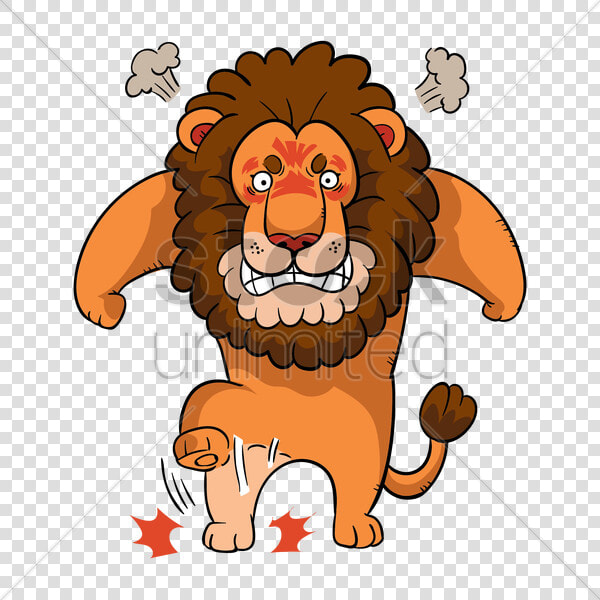 Cartoon Lion Feeling Angry Vector Image   Angry Lion Face Cartoon  HD Png DownloadTransparent PNG