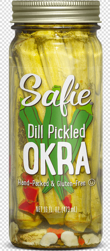 Safie Dill Pickled Okra 16 Fl Oz   Pickled Cucumber  HD Png DownloadTransparent PNG