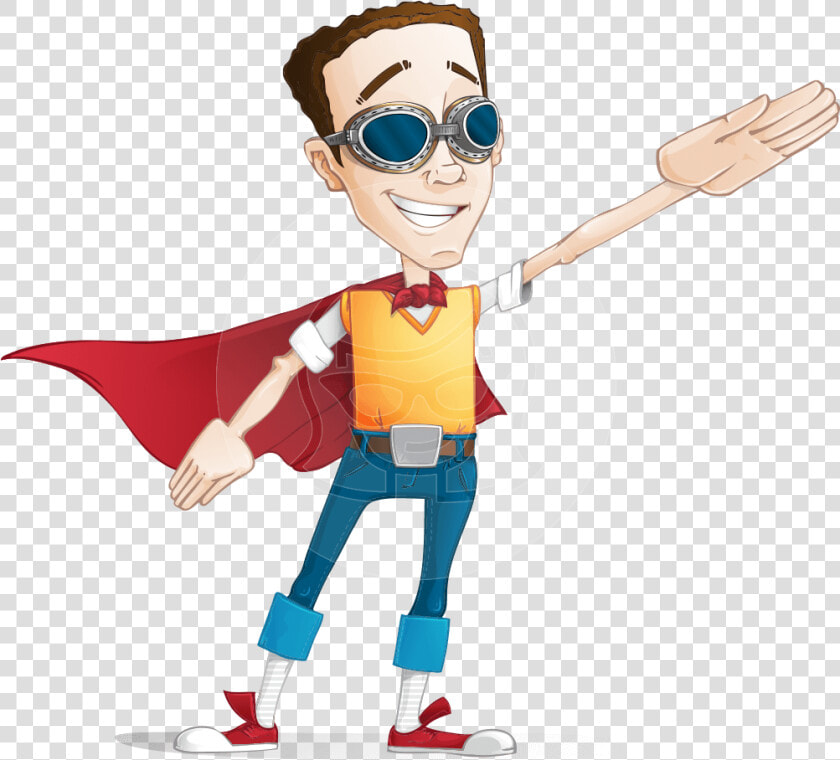 Boy With Superhero Cape Cartoon Vector Character Aka   Nerd Superhero Cartoon  HD Png DownloadTransparent PNG