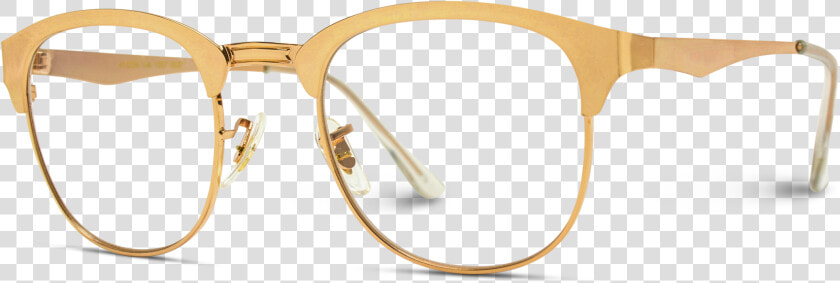 Gold Frame Semi Rimless Clear Glasses   Transparent Material  HD Png DownloadTransparent PNG