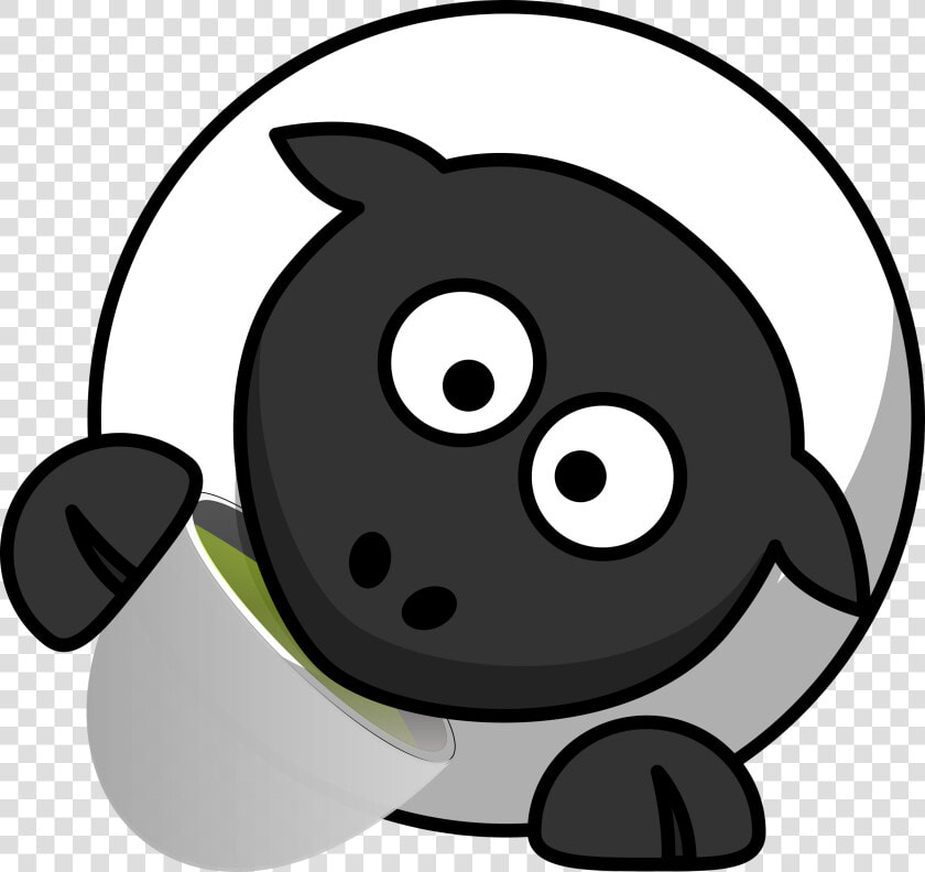 Sheep Clipart Drinking   Cartoon Sheep Drinking Coffee  HD Png DownloadTransparent PNG